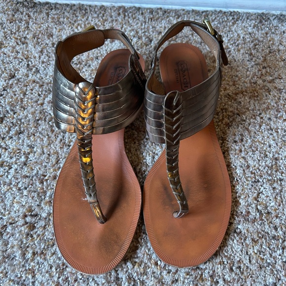 Coach Gladiator Sandals Metallic Bronze 7 - Picture 6 of 8